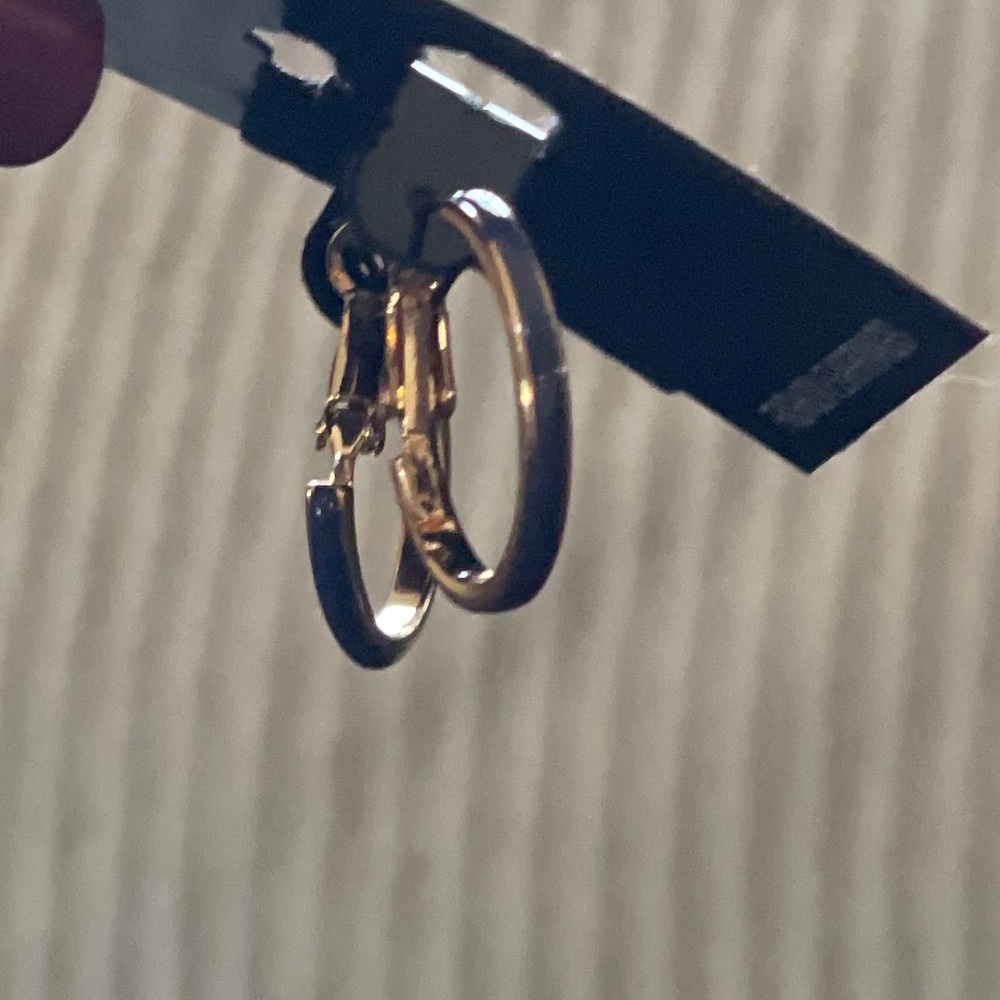 Gold and Blue Hoop Earrings โ Taramanda - Picture 7 of 11